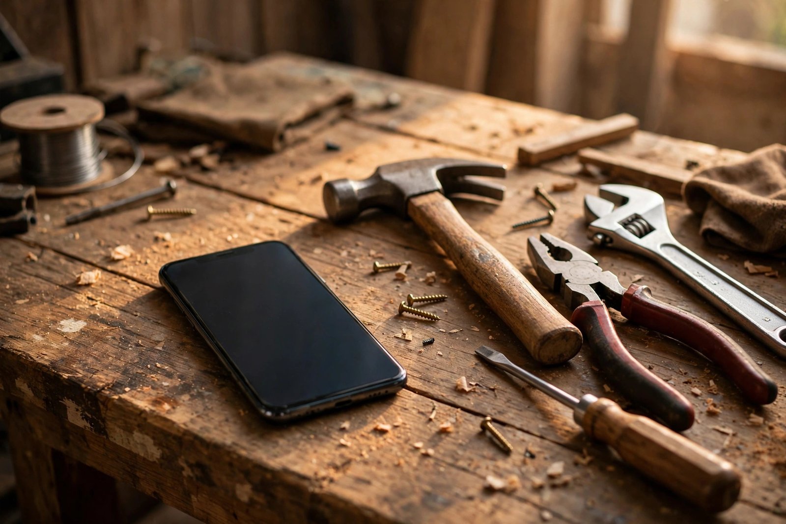 Smartphone on a workbench after a call from 6012929941