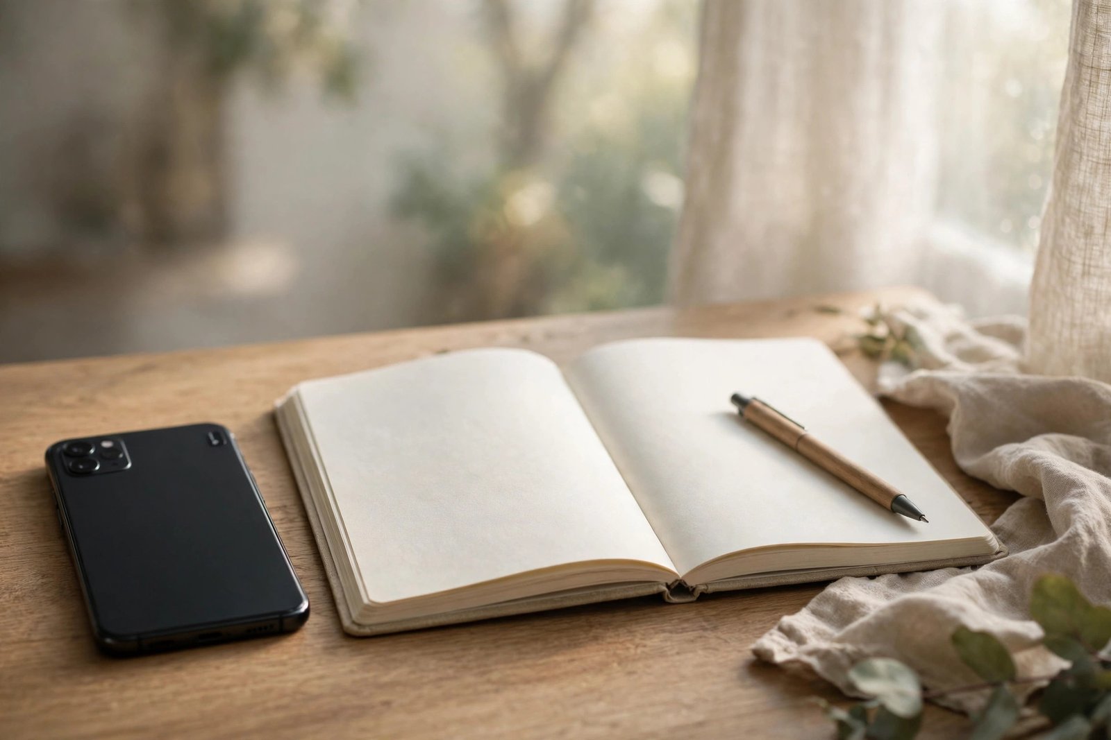 Smartphone and notebook on a desk after a call from 7654422019