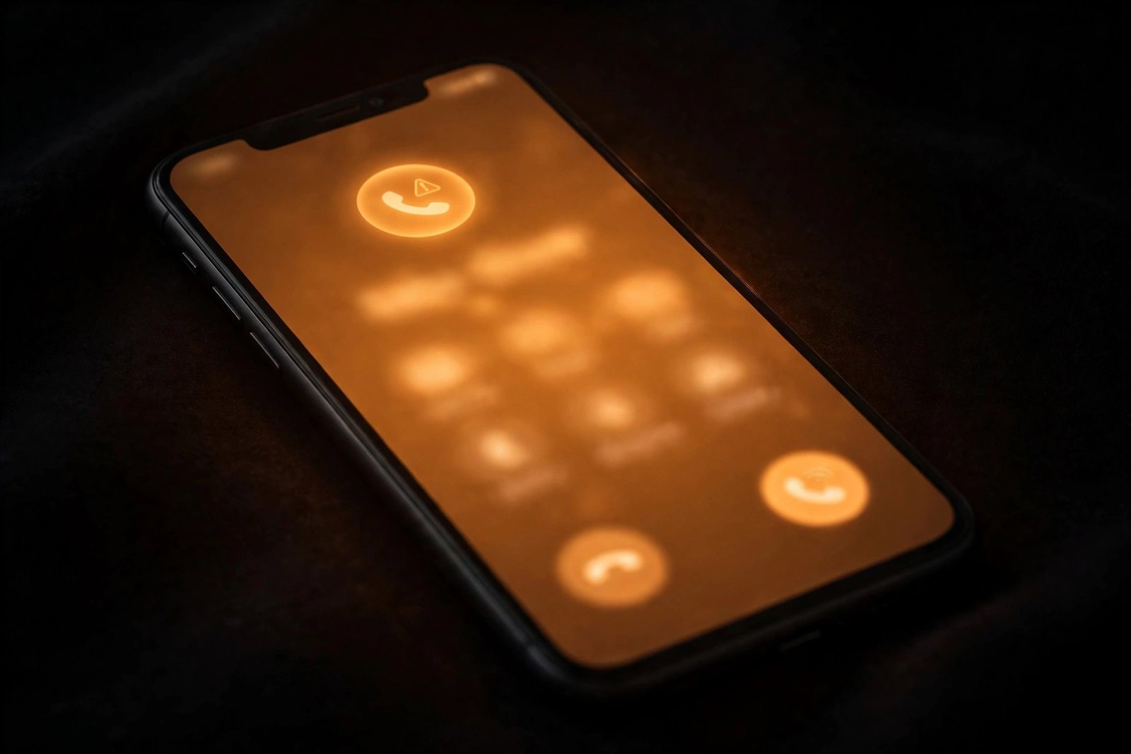 Smartphone showing an unknown toll-free call from 8447299247 with a warning