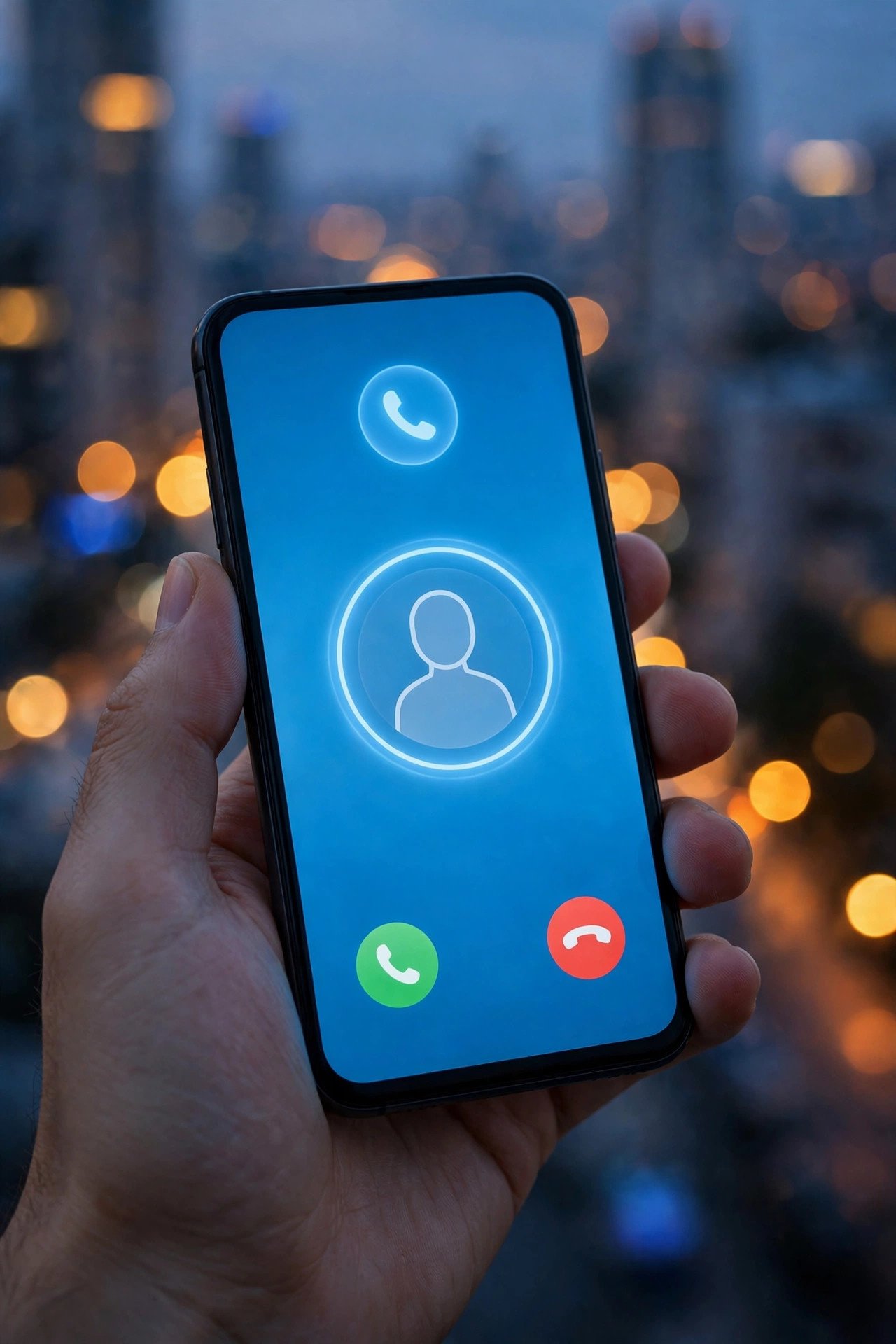 Hand holding a smartphone ringing with a call from 9096871219